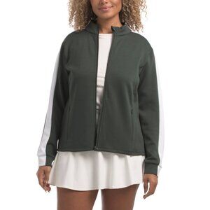 SWING CONTROL Olive Contrast Color Zippered Jacket
